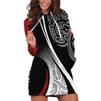 Aotearoa Maori Rugby Custom Hoodie Dress Kapa O Pango LT7 Black - Polynesian Pride