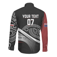 Aotearoa Maori Rugby Custom Long Sleeve Button Shirt Kapa O Pango LT7 - Polynesian Pride