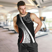 Aotearoa Maori Rugby Custom Men Tank Top Kapa O Pango LT7 Black - Polynesian Pride