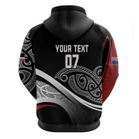 Aotearoa Maori Rugby Custom Zip Hoodie Kapa O Pango LT7 - Polynesian Pride