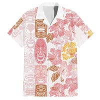 Christmas Aloha Hawaii Tiki Family Matching Puletasi and Hawaiian Shirt Hibiscus Spring Colors - Polynesian Pride