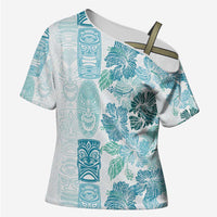 Christmas Aloha Hawaii Tiki Cross Shoulder Shirt Hibiscus Summer Colors - Polynesian Pride