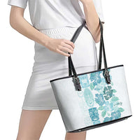 Christmas Aloha Hawaii Tiki Leather Tote Bag Hibiscus Summer Colors - Polynesian Pride