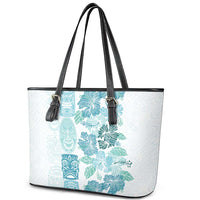 Christmas Aloha Hawaii Tiki Leather Tote Bag Hibiscus Summer Colors - Polynesian Pride
