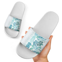 Christmas Aloha Hawaii Tiki Slide Sandals Hibiscus Summer Colors - Polynesian Pride