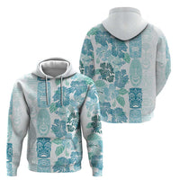 Christmas Aloha Hawaii Tiki Zip Hoodie Hibiscus Summer Colors - Polynesian Pride