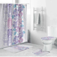 Christmas Aloha Hawaii Tiki Bathroom Set Hibiscus Winter Colors - Polynesian Pride