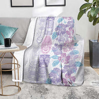 Christmas Aloha Hawaii Tiki Blanket Hibiscus Winter Colors - Polynesian Pride