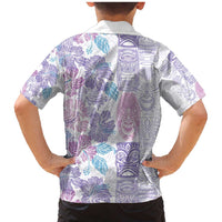 Christmas Aloha Hawaii Tiki Family Matching Mermaid Dress and Hawaiian Shirt Hibiscus Winter Colors - Polynesian Pride