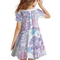 Christmas Aloha Hawaii Tiki Family Matching Off Shoulder Maxi Dress and Hawaiian Shirt Hibiscus Winter Colors - Polynesian Pride