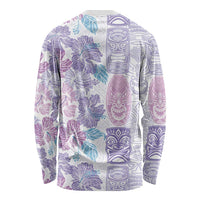 Christmas Aloha Hawaii Tiki Long Sleeve Shirt Hibiscus Winter Colors - Polynesian Pride