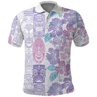Christmas Aloha Hawaii Tiki Polo Shirt Hibiscus Winter Colors - Polynesian Pride