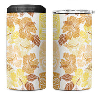 Christmas Aloha Hawaii Tiki 4 in 1 Can Cooler Tumbler Hibiscus Autumn Colors - Polynesian Pride