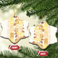 Christmas Aloha Hawaii Tiki Ceramic Ornament Hibiscus Autumn Colors - Polynesian Pride