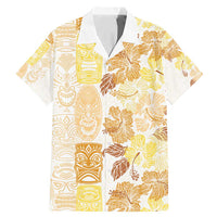 Christmas Aloha Hawaii Tiki Family Matching Mermaid Dress and Hawaiian Shirt Hibiscus Autumn Colors - Polynesian Pride