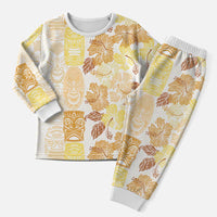 Christmas Aloha Hawaii Tiki Christmas Pajama Set Hibiscus Autumn Colors - Polynesian Pride