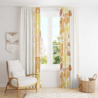 Christmas Aloha Hawaii Tiki Window Curtain Hibiscus Autumn Colors - Polynesian Pride