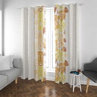 Christmas Aloha Hawaii Tiki Window Curtain Hibiscus Autumn Colors - Polynesian Pride