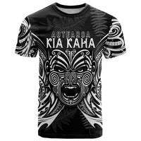 Custom New Zealand Rugby T Shirt 2023 World Cup Aotearoa Haka Face LT7 Black - Polynesian Pride