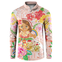 Aloha Hawaii Button Sweatshirt Kawaii Mele Kalikimaka - Pastel Fever