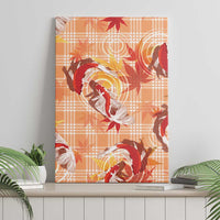 Orange Palaka Hawaii Aloha Canvas Wall Art Koi Pond Mix Japanese Maple - Polynesian Pride