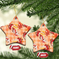 Orange Palaka Hawaii Aloha Ceramic Ornament Koi Pond Mix Japanese Maple - Polynesian Pride
