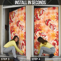 Orange Palaka Hawaii Aloha Door Cover Koi Pond Mix Japanese Maple - Polynesian Pride