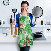 Lime Palaka Hawaii Aloha Apron Koi Pond Mix Monstera - Polynesian Pride