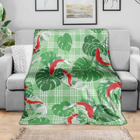 Lime Palaka Hawaii Aloha Blanket Koi Pond Mix Monstera - Polynesian Pride
