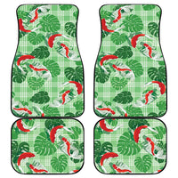 Lime Palaka Hawaii Aloha Car Mats Koi Pond Mix Monstera - Polynesian Pride