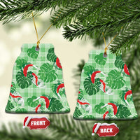 Lime Palaka Hawaii Aloha Ceramic Ornament Koi Pond Mix Monstera - Polynesian Pride