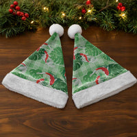 Lime Palaka Hawaii Aloha Christmas Santa Hat Koi Pond Mix Monstera - Polynesian Pride
