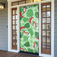 Lime Palaka Hawaii Aloha Door Cover Koi Pond Mix Monstera - Polynesian Pride