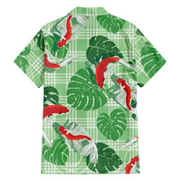 Lime Palaka Hawaii Aloha Family Matching Summer Maxi Dress and Hawaiian Shirt Koi Pond Mix Monstera LT7 - Polynesian Pride