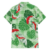 Lime Palaka Hawaii Aloha Family Matching Tank Maxi Dress and Hawaiian Shirt Koi Pond Mix Monstera LT7 - Polynesian Pride
