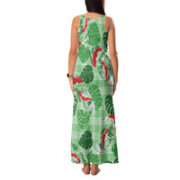 Lime Palaka Hawaii Aloha Family Matching Tank Maxi Dress and Hawaiian Shirt Koi Pond Mix Monstera - Polynesian Pride