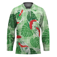 Lime Palaka Hawaii Aloha Hockey Jersey Koi Pond Mix Monstera - Polynesian Pride