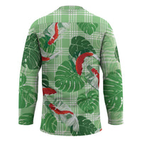 Lime Palaka Hawaii Aloha Hockey Jersey Koi Pond Mix Monstera - Polynesian Pride