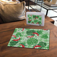 Lime Palaka Hawaii Aloha Puzzle Koi Pond Mix Monstera - Polynesian Pride