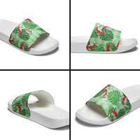 Lime Palaka Hawaii Aloha Slide Sandals Koi Pond Mix Monstera - Polynesian Pride