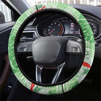 Lime Palaka Hawaii Aloha Steering Wheel Cover Koi Pond Mix Monstera - Polynesian Pride