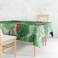 Lime Palaka Hawaii Aloha Tablecloth Koi Pond Mix Monstera - Polynesian Pride