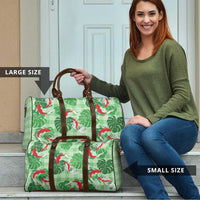 Lime Palaka Hawaii Aloha Travel Bag Koi Pond Mix Monstera - Polynesian Pride