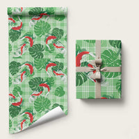 Lime Palaka Hawaii Aloha Wrapping Paper Koi Pond Mix Monstera