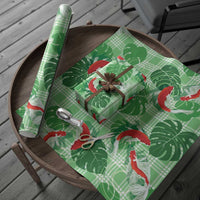 Lime Palaka Hawaii Aloha Wrapping Paper Koi Pond Mix Monstera