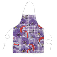 Lavender Palaka Hawaii Aloha Apron Koi Pond Mix Orchids - Polynesian Pride