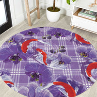 Lavender Palaka Hawaii Aloha Round Carpet Koi Pond Mix Orchids - Polynesian Pride