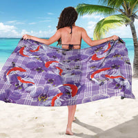 Lavender Palaka Hawaii Aloha Sarong Koi Pond Mix Orchids - Polynesian Pride