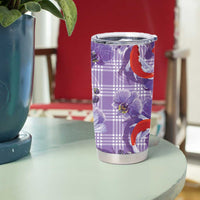 Lavender Palaka Hawaii Aloha Tumbler Cup Koi Pond Mix Orchids - Polynesian Pride