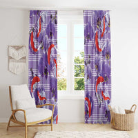 Lavender Palaka Hawaii Aloha Window Curtain Koi Pond Mix Orchids - Polynesian Pride